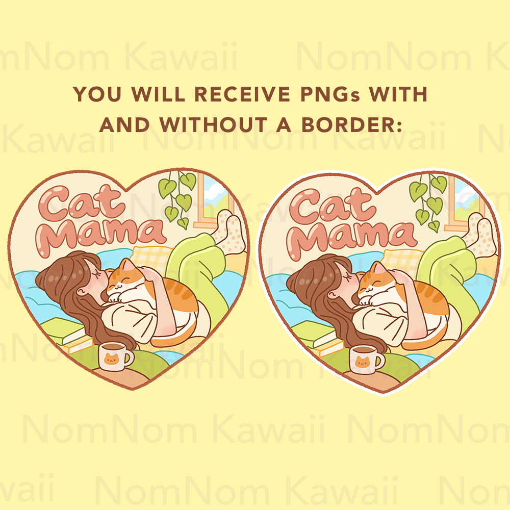Cat Mama PNG, Cute Cat Mom Clipart, Cat Lover PNG - Image 2