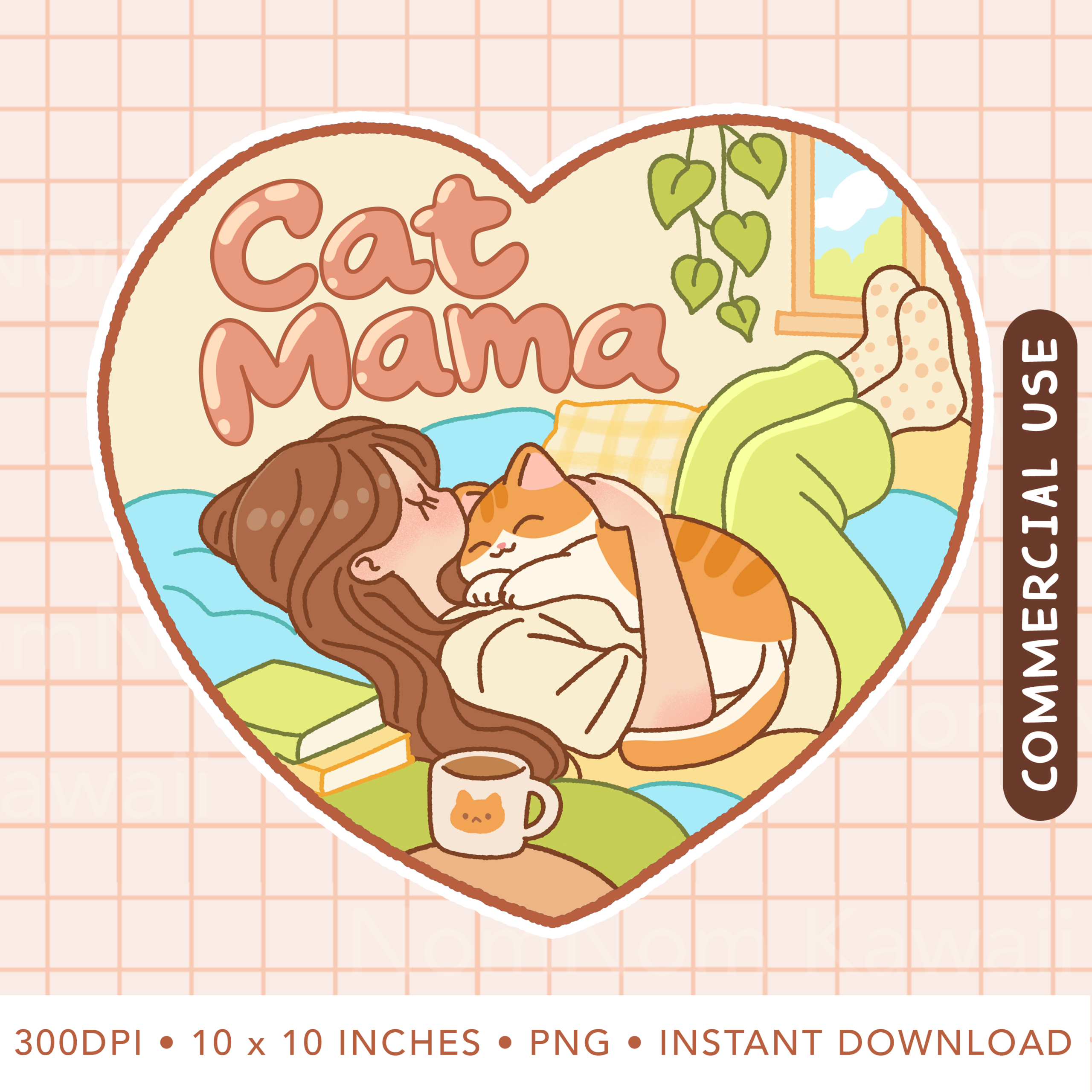 Cat Mama PNG, Cute Cat Mom Clipart, Cat Lover PNG